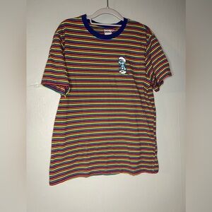 The‎ Smurfs rainbow striped embroidered t-shirt